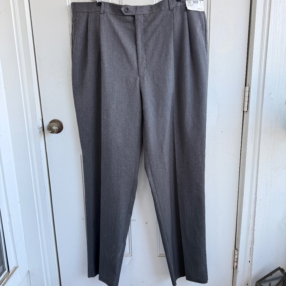 Joseph & Feiss Charcoal Gray Dress Pants |‎ Men’s 44R | NWT | Unfinished Hem